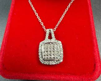 Platinum plated diamond necklace