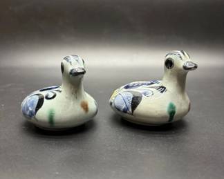 Mexican Tonala pottery candle holders
