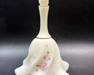 Hand painted signed Fenton glass bell