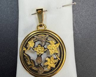 Vintage damascene pendant