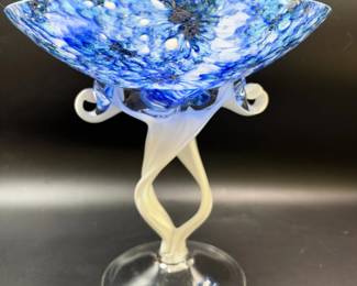 Stunning Polish alicje art glass bowl