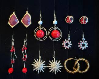 Earring lot: reds