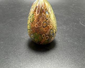 Murano gold art glass egg