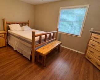 Queen log bedroom set 1,500