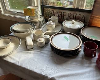 Full set of dishes with serving pueces