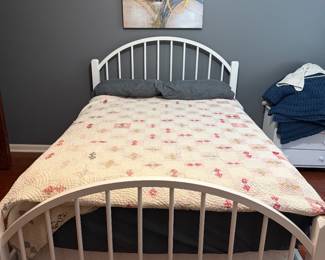 White full bed with headboard and footboard, plus new Sealy mattress and box spring. Presale for all $295