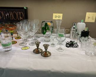 Multiple sets of glassware