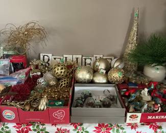 Lots of ornaments…..many in gold and silver