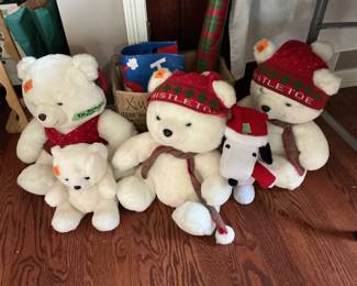 Stuffed teddy bears…..many from Marshall Fields