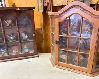 Vtg Small Cabinets for Porcelain  Bird Statues