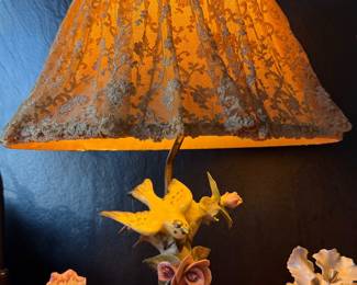 Vtg Porcelain Boudoir Lamp, beautiful!