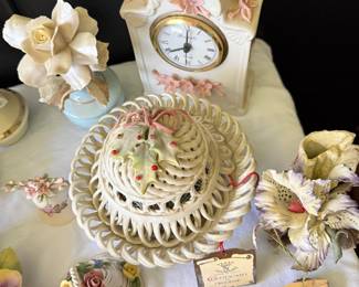 Vtg Wicker Style Capodimonte 
