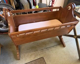 Antique wood doll or baby cradle