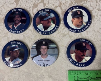 Lot 47: 6 Vintage Red Sox Baseball Pins