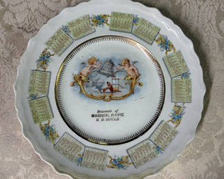 Lot 57: 1910 Antique Calendar Plate Maine