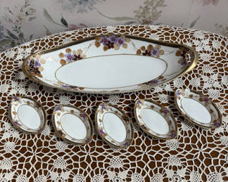 Lot 26: Vintage Nippon Celery Dish and Dishes
