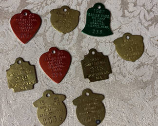 Lot 28: Vintage Dog Tags Milford/Hopedale