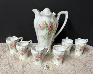Lot 14: RS Prussia Vintage Chocolate Pot/Cups