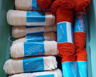 Over 100 skeins of yarn