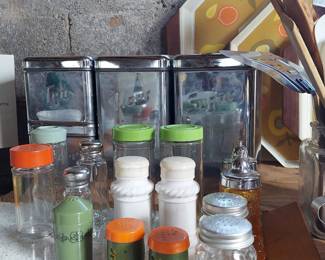 Salt and Pepper shakers and canisters