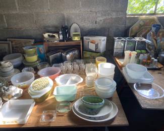 Canisters, Pyrex, vintage irons