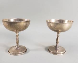 016 Lot 573 Pair of Juventino Lopez Reyes sterling silver chalices