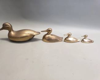 267 Lot 317 Four brass duck figurines