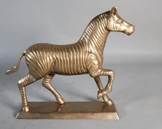 708 Lot 630 Vintage brass zebra figure