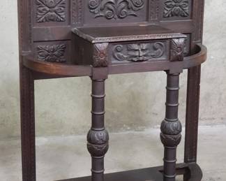 169 Lot 178 Antique hand carved oak hall stand