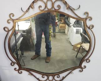 381 Lot 389 Vintage iron frame mirror