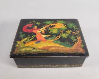 799 Lot 716 Hand painted Russian lacquered box