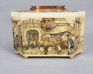 804 Lot 721 Vintage Anton Pieck decoupage wood box purse