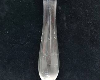 228 Lot 293 Sterling weighted etched glass vase