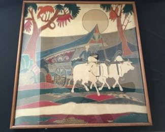 427 Lot 411h Vintage Asian batik textile art