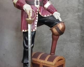 022 Lot 31 Vintage composite life size pirate statue on
