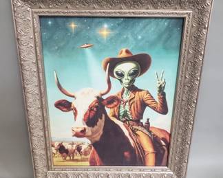 745 Lot 665 Retro style sci fi lithograph