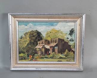 069 Lot 146 Vintage signed oil painting on board