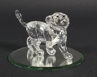 086 Lot 56 Swarovski crystal lion cub figurine
