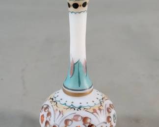 199 Lot 208 Vintage hand painted hand blown milk glass