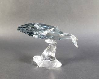 079 Lot 12 Signed Swarovski crystal whale figurine