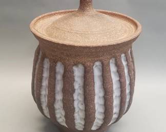 596 Lot 525 Vintage studio pottery lidded jar