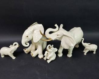 760 Lot 679 Group of Lennox porcelain elephant figurines