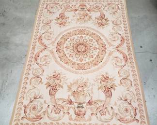 157 Lot 19 Vintage French style Aubusson needlepoint area rug