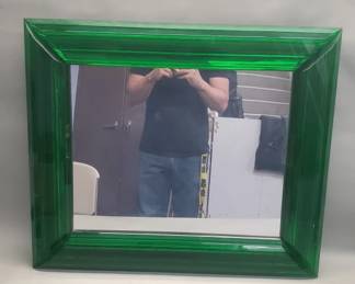 270 Lot 320 Green acrylic frame mirror