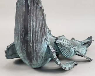 769 Lot 687 Hollow bronze humpback whale sculpture