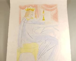 023 Lot 28 Salvador Dali signed colored etching titled King Solomon