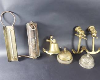 780 Lot 698 Group of vintage brass candleholders service