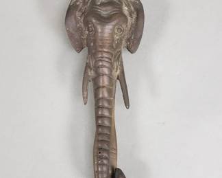 167 Lot 176 Vintage brass elephant and rider door knocker