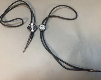 153 Lot 162 Pair of Native American style silver bolo ties
