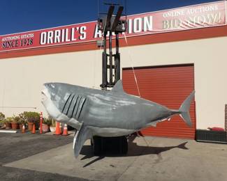 045 Lot 725 Life size fiberglass great white shark